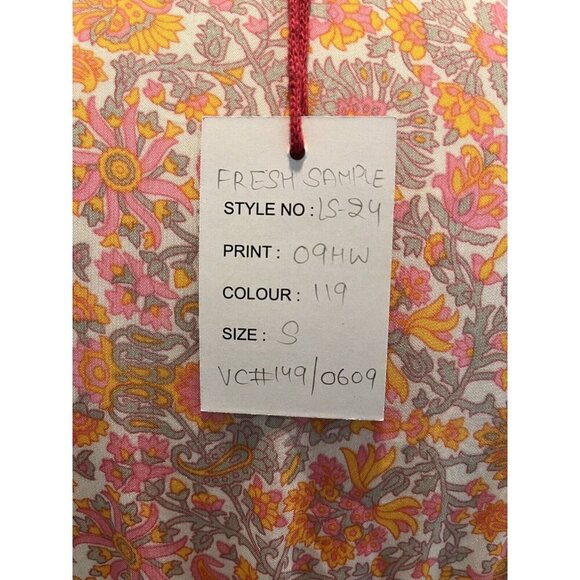 Anthropologie Raga Smocked Blouse Long Sleeves V-neck Floral Casual small Boho - Picture 6 of 9